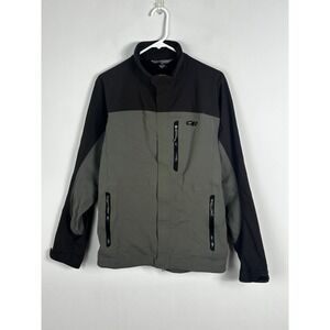 Outdoor Research Mens Jacket‎ Grey Size Medium Full Zipper Coat Foray Black Rain